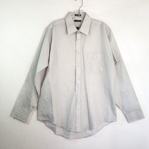 Corum‎ by Van Heusen Fitted Dress Shirt Mens 16.5 34/35 Single Needle Tailoring